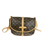 Brown Canvas Louis Vuitton Saumur