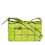 Green Leather Bottega Veneta Cassette Bag