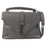Grey Leather Yves Saint Laurent Crossbody Bag