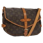 Brown Canvas Louis Vuitton Saumur