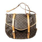 Brown Canvas Louis Vuitton Saumur