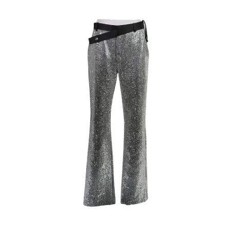 Silver Fabric Louis Vuitton Pants