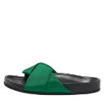 Green Canvas Celine Flats