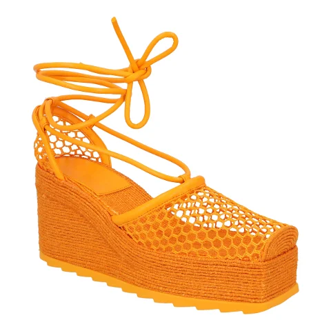 Orange Leather Bottega Veneta Sandals