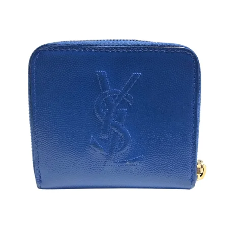Blue Leather Saint Laurent Wallet
