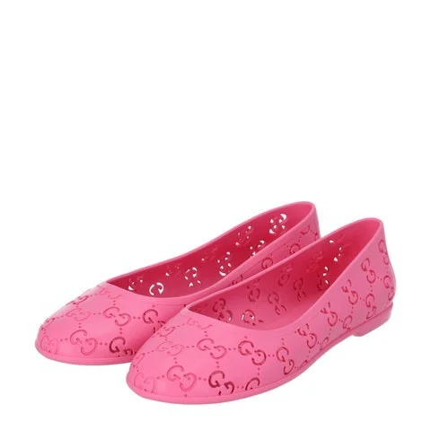 Pink Silicone Gucci Flat Shoes
