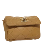 Beige Leather Chanel Belt Bag