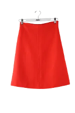 Red Wool Courrèges Skirt