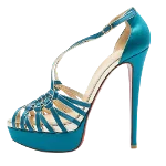 Blue Satin Christian Louboutin Sandals