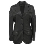 Black Leather Bottega Veneta Jacket