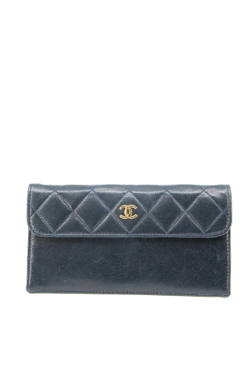 Blue Leather Chanel Clutch