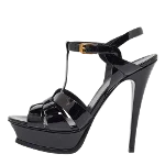 Black Leather Yves Saint Laurent Sandals