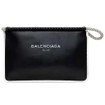 Black Leather Balenciaga Clutch