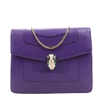 Purple Leather Bvlgari Crossbody Bag