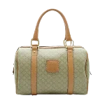 Beige Canvas Celine Boston Bag