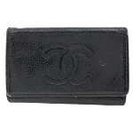 Black Leather Chanel Key Holder