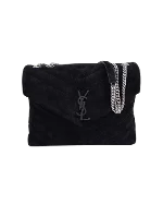 Black Suede Yves Saint Laurent Handbag