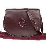 Burgundy Leather Cartier Crossbody Bag