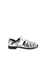 Silver Leather Sandro Sandals