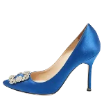 Blue Satin Manolo Blahnik Heels