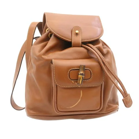 Brown Leather Gucci Backpack