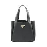 Black Leather Prada Tote