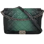 Green Leather Chanel Handbag