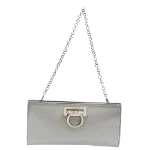 Silver Leather Salvatore Ferragamo Shoulder Bag