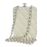 White Leather Chanel Crossbody Bag