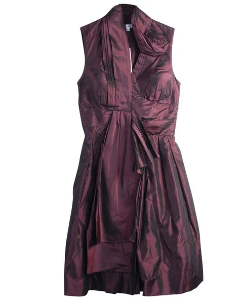 Purple Silk Oscar de la Renta Dress