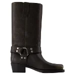 Black Leather Paris Texas Boots