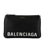 Black Leather Balenciaga Clutch