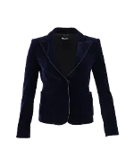 Navy Leather Miu Miu Blazer