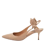 Beige Leather Aquazzura Heels