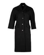Black Polyester Miu Miu Coat