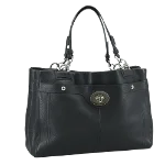 Black Leather Coach Tote