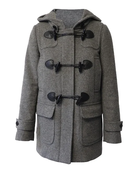 Grey Wool Burberry Coat