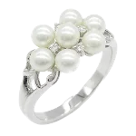 White Metal Mikimoto Ring