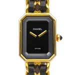 Black Leather Chanel Watch