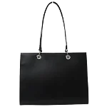 Black Leather Cartier Tote