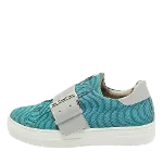 Blue Leather Roberto Cavalli Sneakers