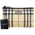 Beige Leather Burberry Pouch