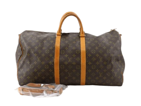 Brown Coated Canvas Louis Vuitton Keepall