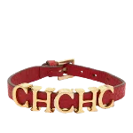 Red Leather Carolina Herrera Bracelet