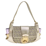 Beige Canvas Fendi Shoulder Bag