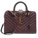 Burgundy Leather Saint Laurent Cabas