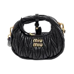 Black Leather Miu Miu Crossbody Bag