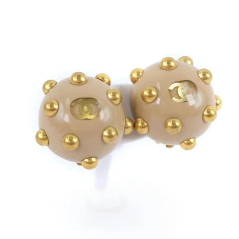 Beige Yellow Gold Chanel Earrings