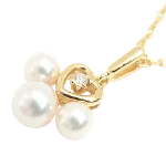 Gold Metal Mikimoto Necklace