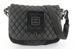 Black Canvas Chanel Messenger Bag